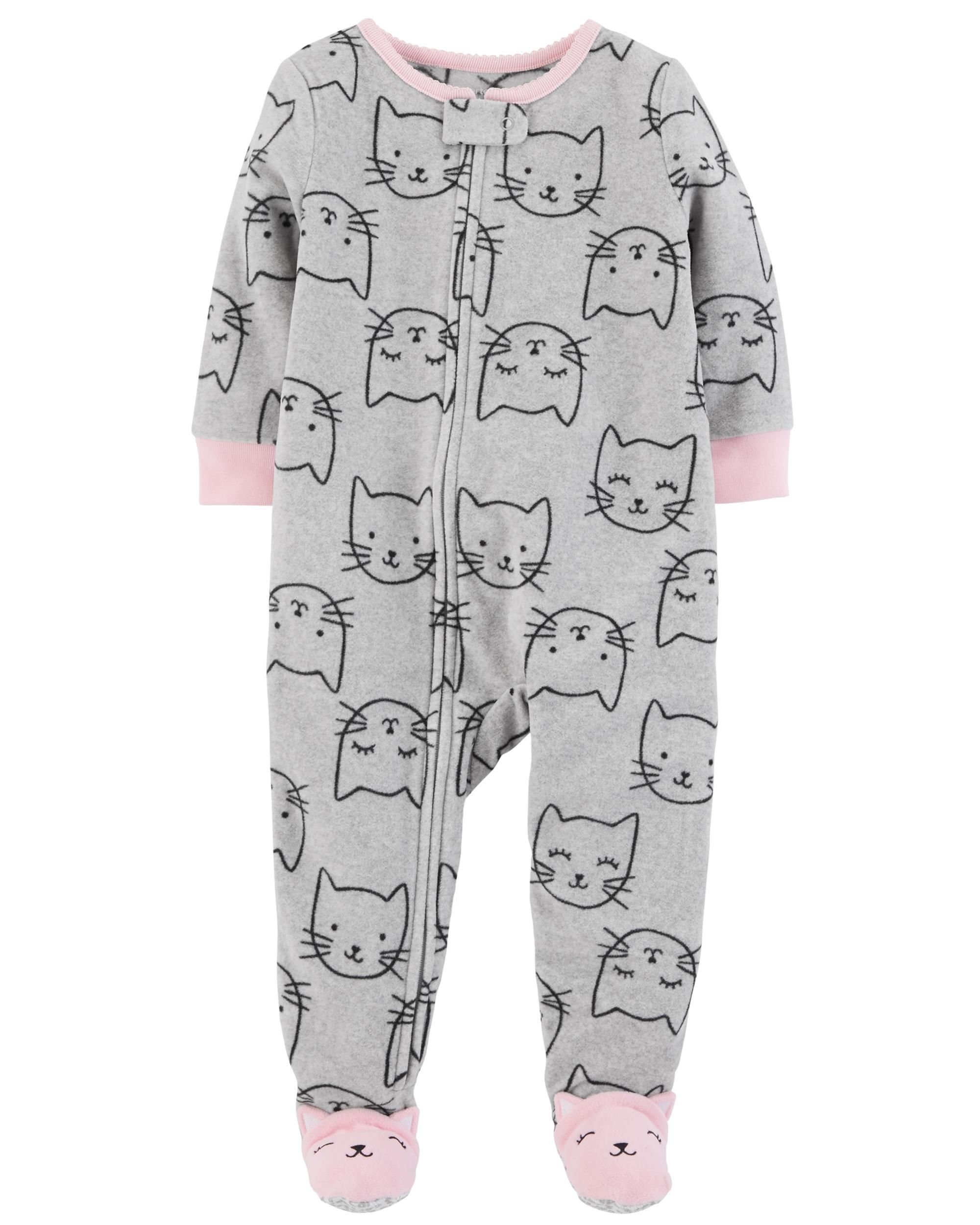 carters baby girl fleece pajamas