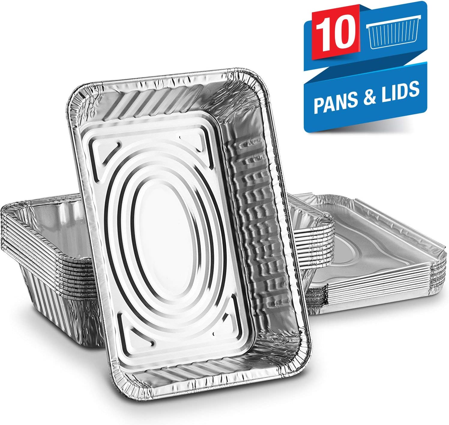 Disposable Aluminum Foil Trays Containers with Foil Lids 1000ml. Great
