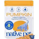 Native Pet Pumpkin for Dogs - Organic Dog Food Topper Powder - Promotes Firm Stools, Supports Digestive, Bowel Health &amp; Nutrient Absorption - USDA Organic, Rich in Fiber with Real Pumpkin - 120 Scoops