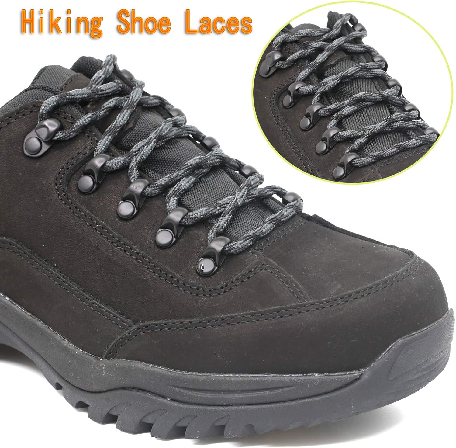 DELELE 2 Pair Round Wave Shape Non Slip Heavy Duty and Durable Outdoor Climbing Shoelaces Hiking Shoe Laces Shoestrings: Shoes