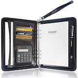 GraduatePro A5 Clipboard Folder 120 Note Paper 6-Ring Binder Waterproof Black