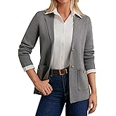 GRACE KARIN Women Sweater Blazers Business Casual Long Sleeve Work Cardigan Open Front Lapel Suit Jackets with Pockets