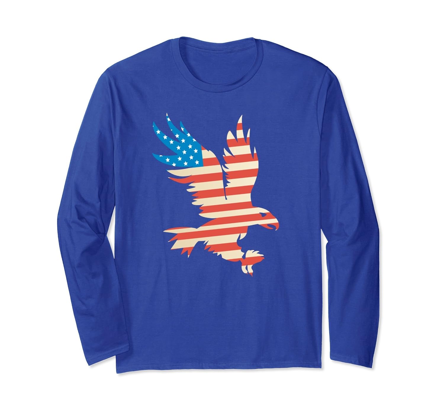 Patriotic Flying American Eagle USA Flag Long Sleeve T-Shirt-anz