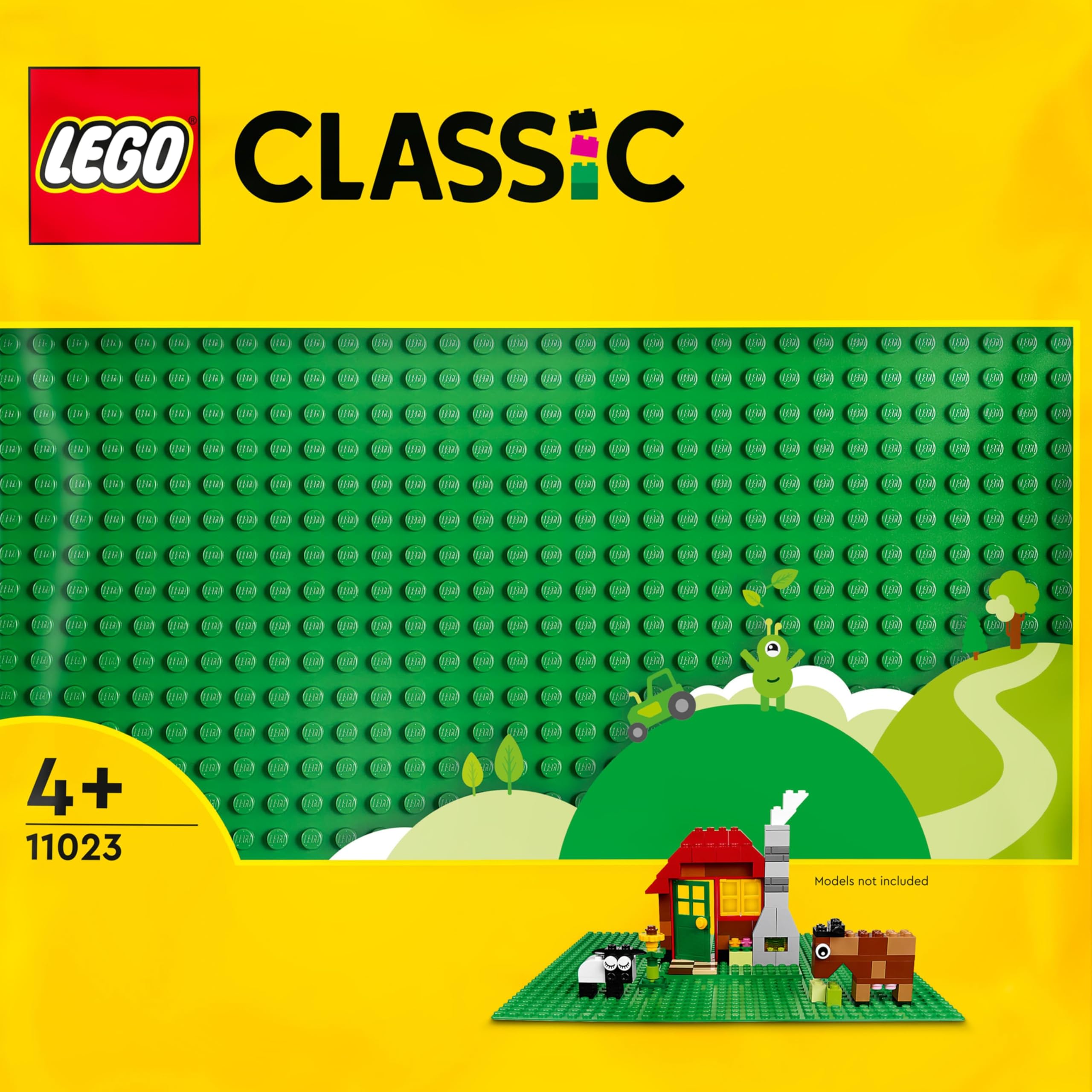 LEGO 11023 Classic Green Baseplate, Square 32x32 Stud Building Grass Base, Build and Display Board Set