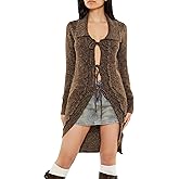 Forever 21 Womens Tie-Front Longline Cardigan Sweater