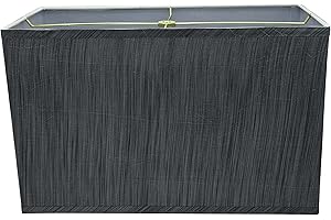 Aspen Creative 36003, Transitional Rectangular Hardback Shaped Spider Construction Lamp Shade in Grey & Black, (8" + 16") Wid