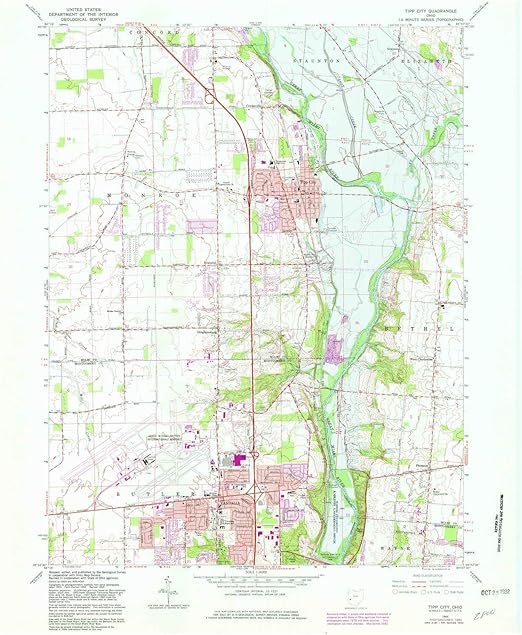 YellowMaps TIPP City OH topo map, 124000 Scale, 7.5 X 7.5