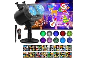 LAMRUS Slide Show Outdoor Holiday Projector, 2 in 1 Water Wave Outside Projector Lights Halloween Christmas, St. Patrick's Day Decoration, Eid Mubarak Kareem Festival Decorations, Easter Decorations