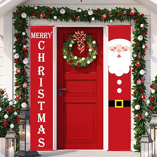 Amazon Com Christmas Porch Sign Santa And Merry Christmas
