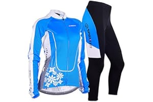 sponeed Women Cycling Pants Full Sleeve Road Bike Clothes Tights 4D Padded