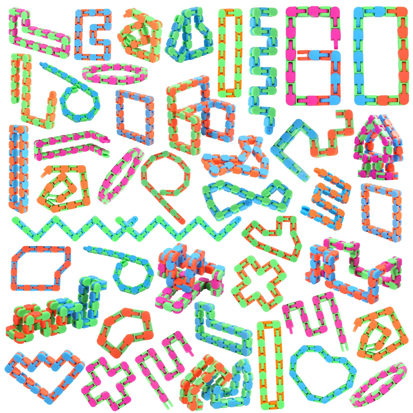 Photo 1 of 80Pcs Fidgets Bulks Wacky Tracks Fidget Toys Snap Fidgets Snake Click Toys Gifts for Kids Adults Birthday Goodie Bag Stuffers Classroom Prizes Sunday School Supplies Party Favors for Kids