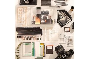 Doraking 94PCS Film Scrapbook Paper Packs for Journaling Supplies, Washi Stickers Material Papers Memos Cards Waterproof Tape Stickers for Journals Planners Aesthetic DIY Art Crafts Collage Album