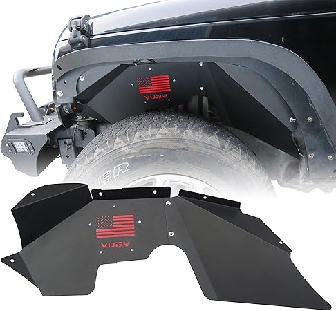 Amazon Vijay Vj フロントインナーフェンダーライナー スチールキット 泥水フェンダー 07 17 ラングラー Jk Jku用 フェンダパネル 車 バイク