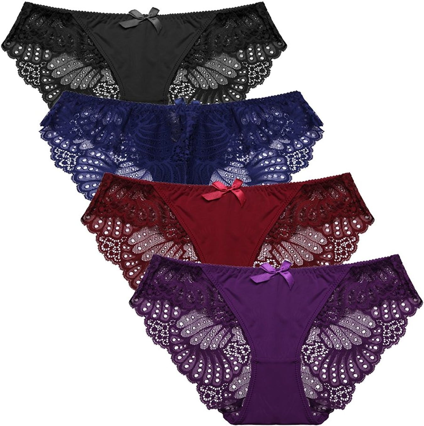 COSWELadies Silk Underwear Sexy Lace Stretch Brief Knickers