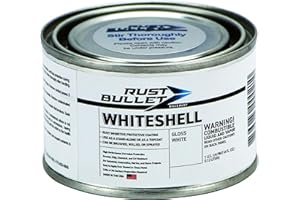 RUST BULLET WhiteShell - Gloss White - 4 Fl Oz - UV Resistant Rust Preventive Coating, Corrosion Control & Long-Lasting Protection for Metal