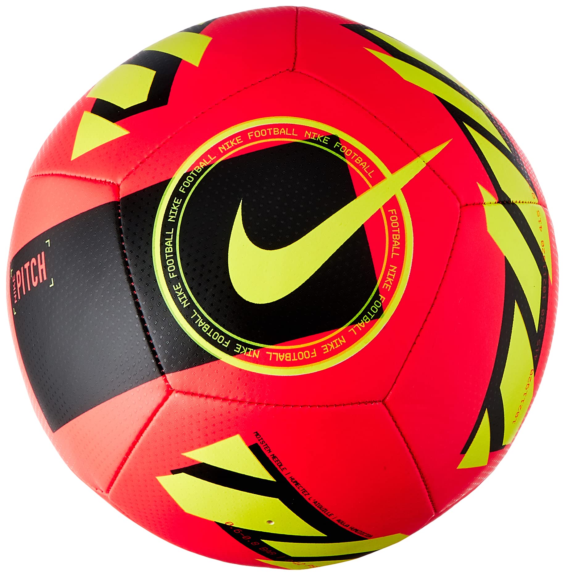 Nike DC2380 Pitch Recreational soccer ball unisex-adult bright crimson/black/volt 3
