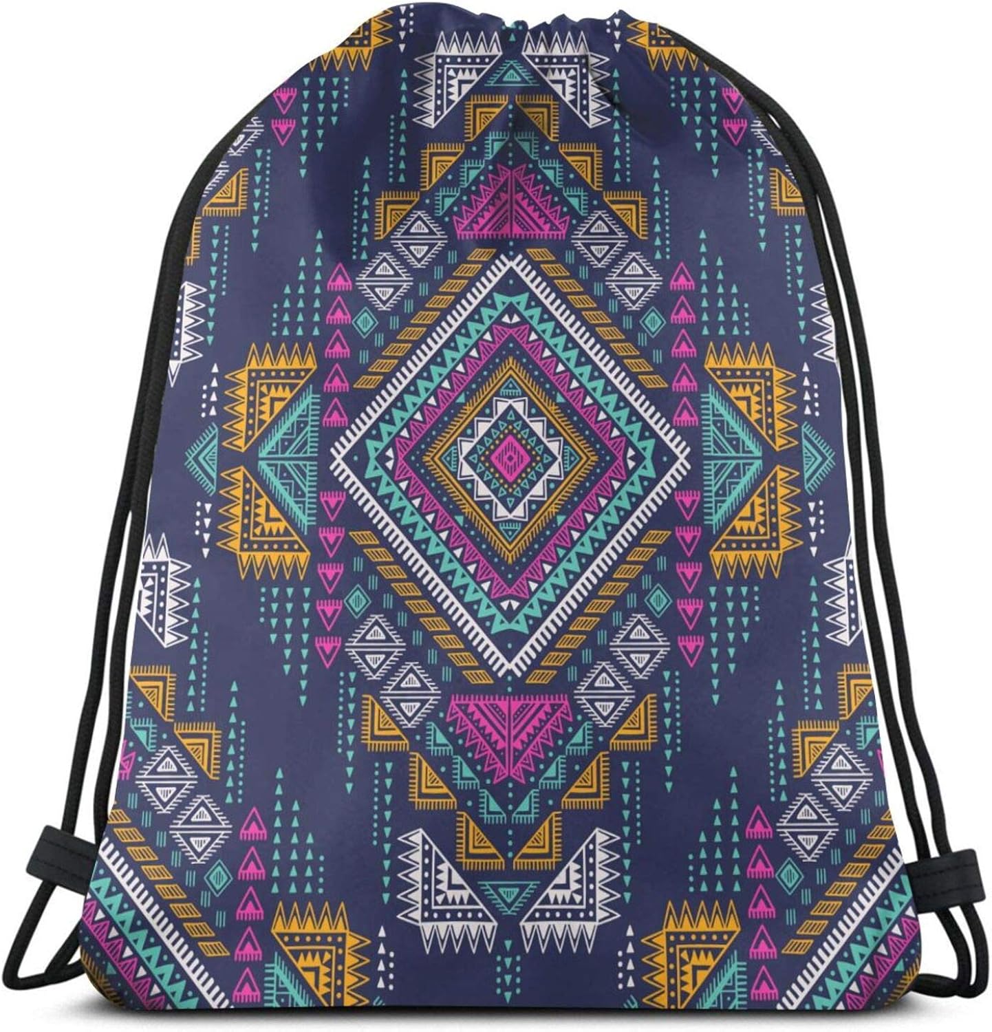 Drawstring Bag African Multicolor Tribal Doodle Fancy Abstract