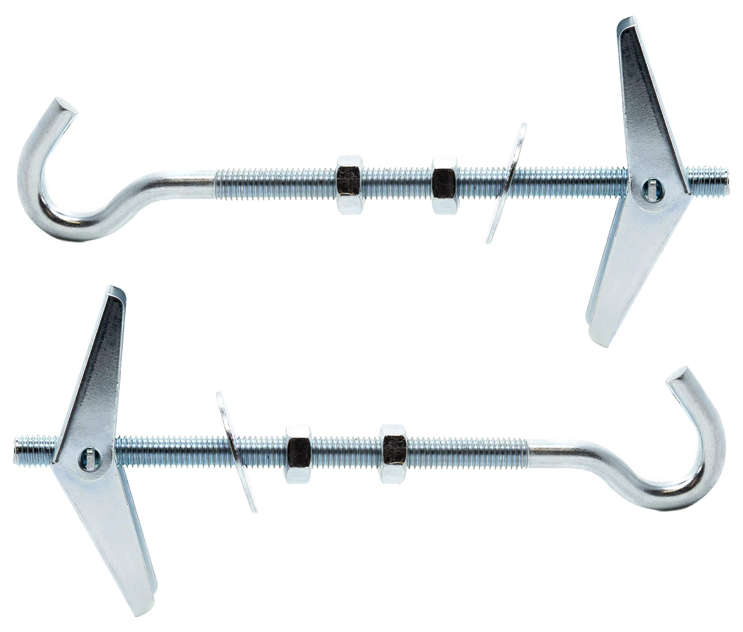 M4 x 75mm Butterfly Anchors Spring Toggles with Open Hook for Plasterboard Wall Fixings (Pack of 2) A10C/2
