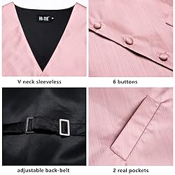 Hi-Tie Mens Suit Vest Bowtie Set Ties for Men V