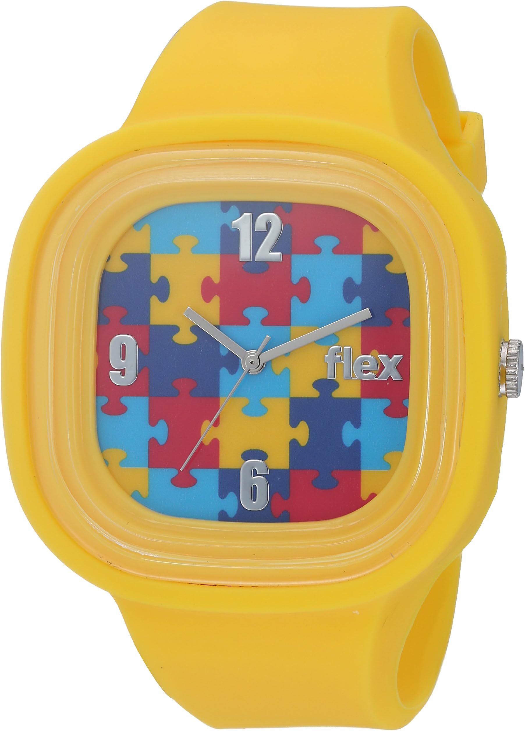 Flex Watches Quartz Watch with Silicone Strap, Yellow, 21 (Model: Flex13)