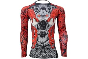 Gruff Combat BJJ Rash Guards Grappling MMA Jiu Jitsu No Gi UFC Shirt Fight Wear, Long Sleeves.