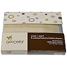 OsoCozy - Prefolds Unbleached Cloth Diapers, Size 1, 6 Count - Soft, Absorbent and Durable 100% Indian Cotton Natural Diapers For Infants - Highest Quality & Best-Selling Cloth Diapers Sold Online