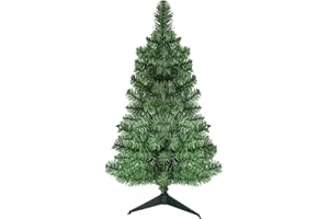 OULONGER 3Ft Premium Artificial Small Mini Christmas Tree for Tabletop,Home, Office, Indoor and Outdoor Decor,Holiday Decoration,Easy Assembly Metal Hinges & Foldable Base 160 Branch Tips Green Tree