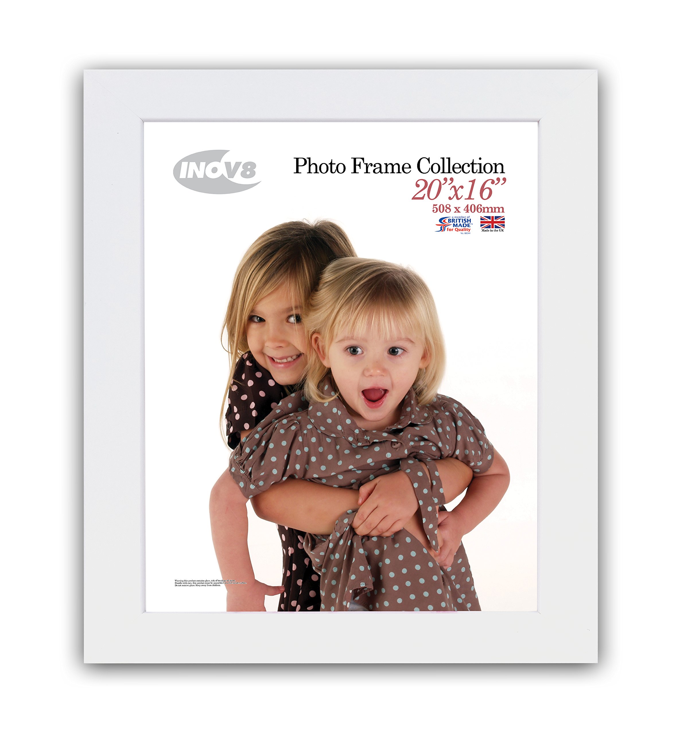 Inov8 British Made Real Wood Picture/Photo Frame 20x16" Inch(51x41cm) - Kayla 30mm White
