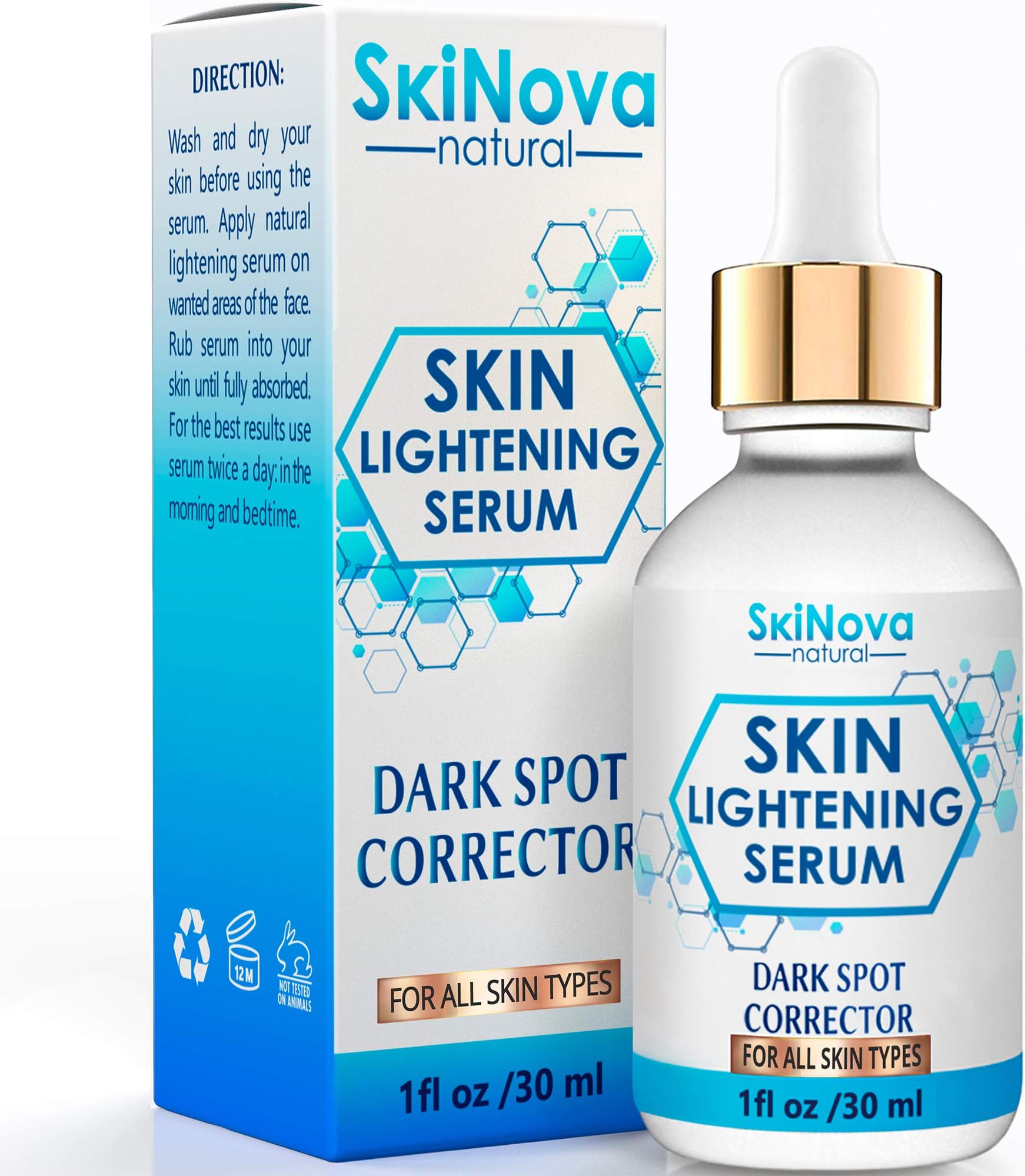 Dark Spot Corrector for Face - Fast-acting Skin Brightening Serum with Kojic Acid Glycolic Acid Vitamin E - Natural Skin Lightening Serum - Effective Ingredients Dark Spot Remover for Face Body
