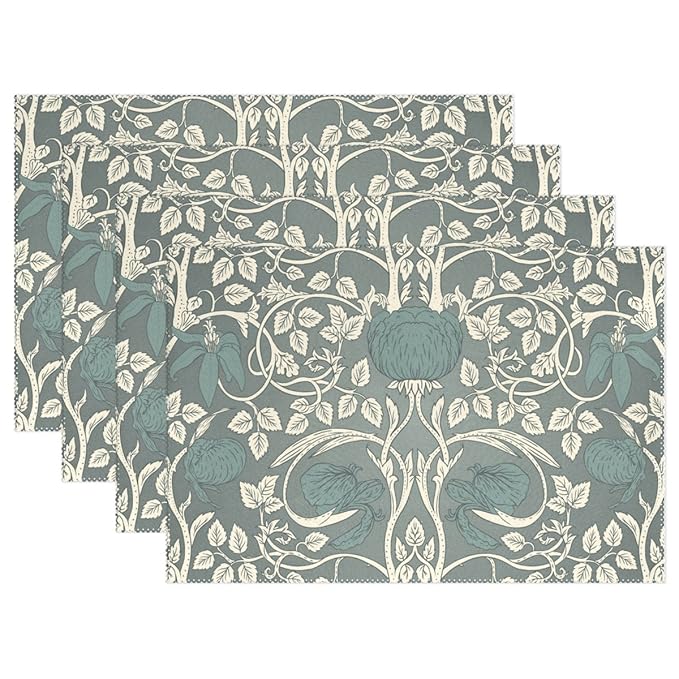 William Morris 12x18" Placemats Dining Table Mats for Home
