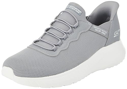 Skechers Men's Hands Free Slip-ins Bobs Squad Chaos-Daily Hype Sneaker, Grey, 8 Wide