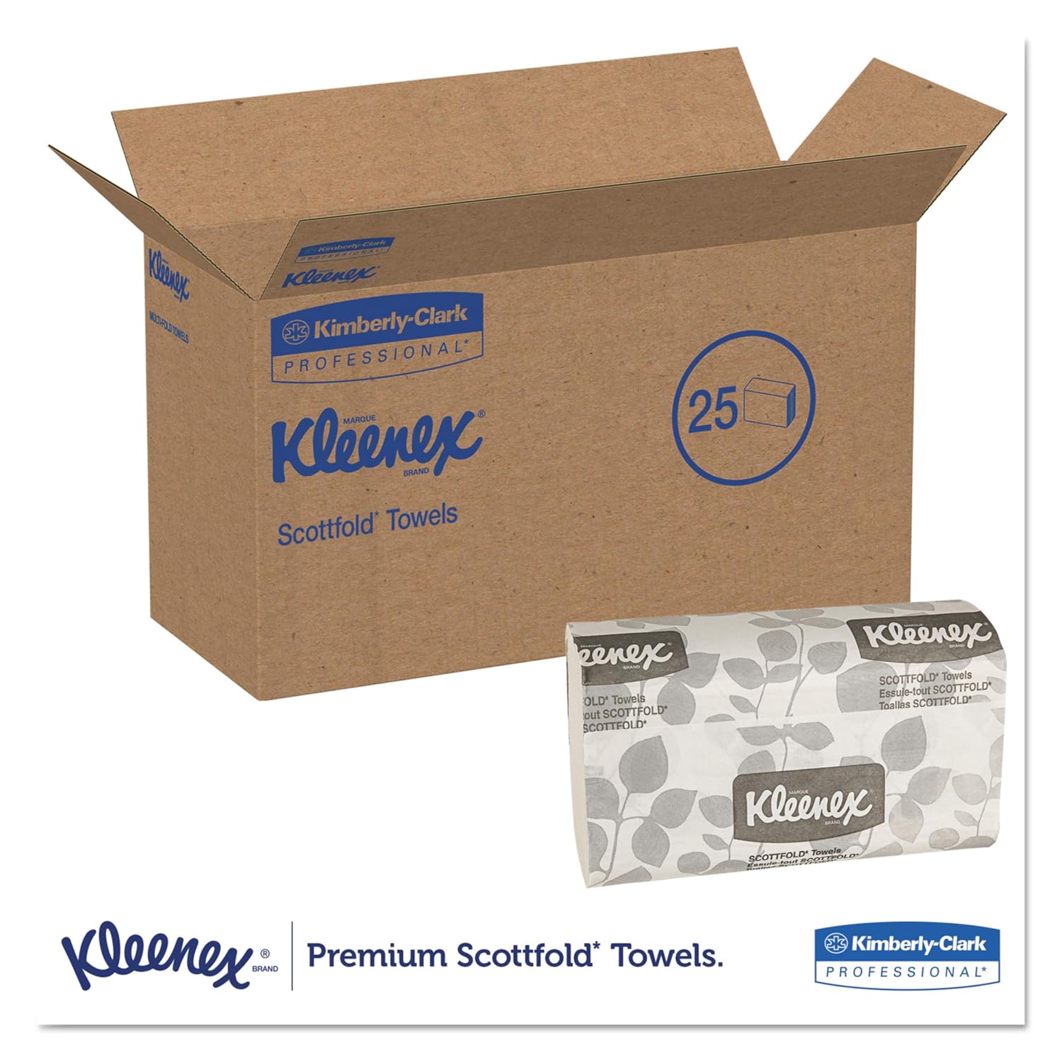 Kleenex 13253 Premiere Folded Towels, 7 4/5 x 12 2/5, White, 120 per Pack (Case of 25 Packs): Industrial & Scientific