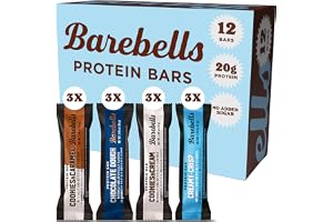 Barebells Protein Bars People's Choice Variety Pack – 12 Bars, Nutritious Snacks with 20g of High Protein - Chocolate Treat with 1g of Total Sugars - Perfect on The Go Breakfast Bars