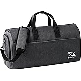 Golkcurx Convertible Garment Bag for travel,Carry on Garment Duffle Bag with Shoe Compartment, Detachable Shoulder Strap - 2 in 1 , for Men Women