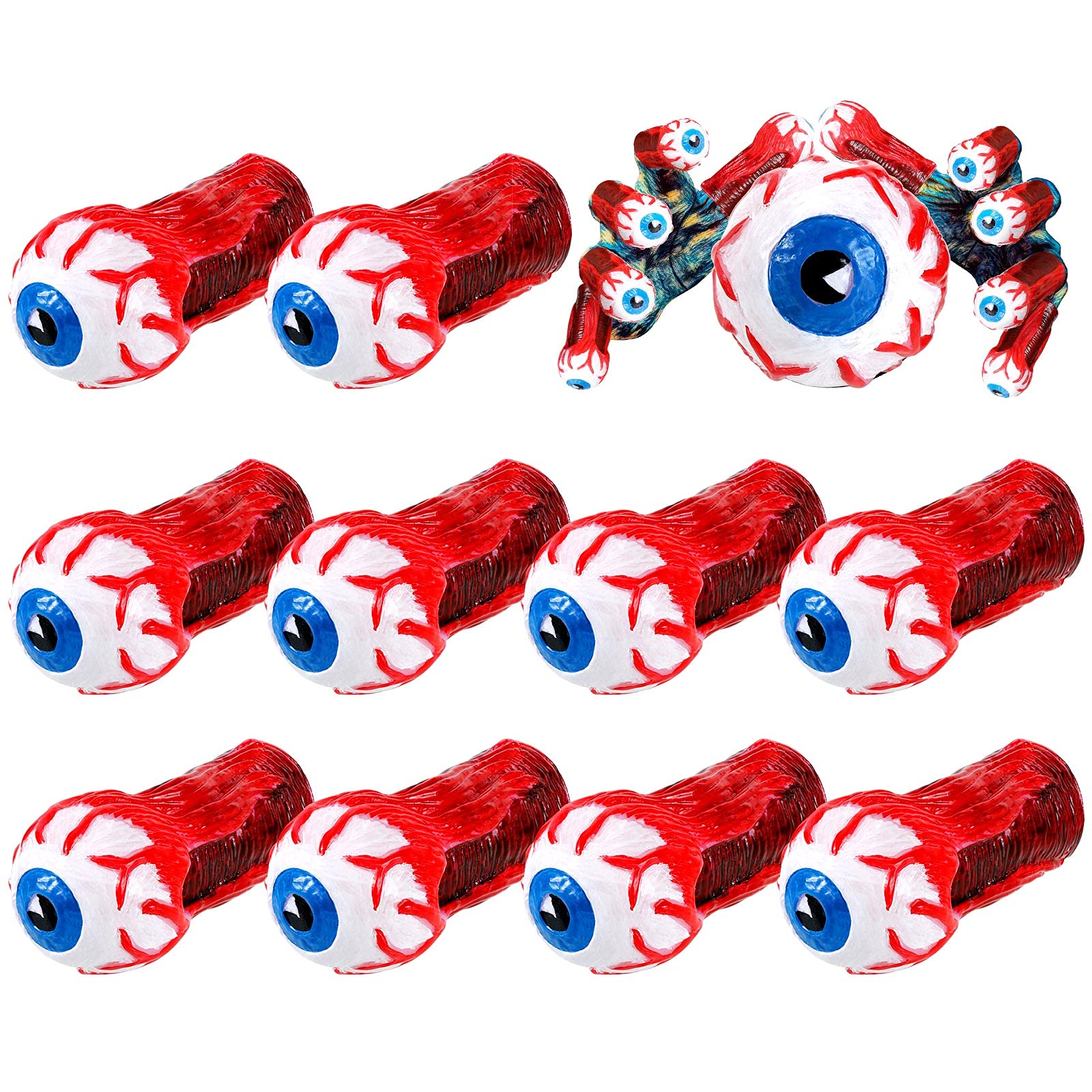 Photo 1 of 10 Pieces Halloween Eyeball Finger Puppets - Eyeball Finger Eye Covers for Party, Cosplay, Favor