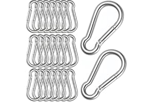 24 PCS Heavy Duty Carabiner Clip 2.4 Inch Spring Snap Hook, Carbon Steel Quick Links Keychain 6mm Snap Link Chain, Large Snap