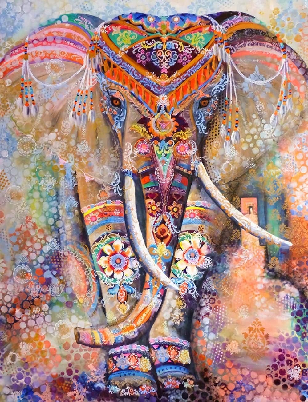 YJLMT Jigsaw Puzzles For Adults 500 Piece Adult Wooden Puzzle Children'S Educational Toy Gift Diy Difficult Puzzles For Adults Kids Classic Puzzle Games Color Elephant(500 Pieces