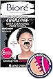 Bioré Charcoal, Deep Cleansing Pore Strips, Nose Strips for Blackhead Removal on Oily Skin, with Instant Blackhead Removal and Pore Unclogging, 6 Count, Features Natural Charcoal, 3x Less Oil