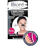 Bioré Charcoal, Deep Cleansing Pore Strips, Nose Strips for Blackhead Removal on Oily Skin, with Instant Blackhead Removal an