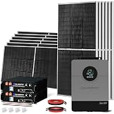 ECO-WORTHY 10KW Output 9.36KWH Off Grid Solar System Complete Kit for Home:12pcs 195W Solar Panels(2340W)+10KW 120V/240V Inverter (UL 1741)+ 2pcs 48V 100AH Lithium Batteries(UL 1973&amp;UL 9540A)
