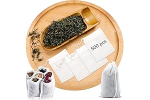 LIPETOL 500 Pcs Tea Bags for Loose Leaf Tea 2.75"x 3.54", Disposable Filter Empty tea Bags with Drawstring Cloth Sachets Diy fillable Small Empty Teabags for Loose tea, Coffee, Herbs, Spice