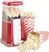 VonShef Popcorn Machine Retro 1200W Air Popcorn Maker Red view 9