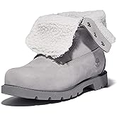 Timberland Women's Linden Woods Waterproof Fleece Fold-Down Boots, Medium Grey Nubuck, 6