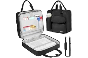 ZIOZERTT Zipper Binder 3 Ring, 700 Sheets Capacity, Binder 3 Inch with Shoulder Strap Fits 13 Inch Laptop for School and Office,Black