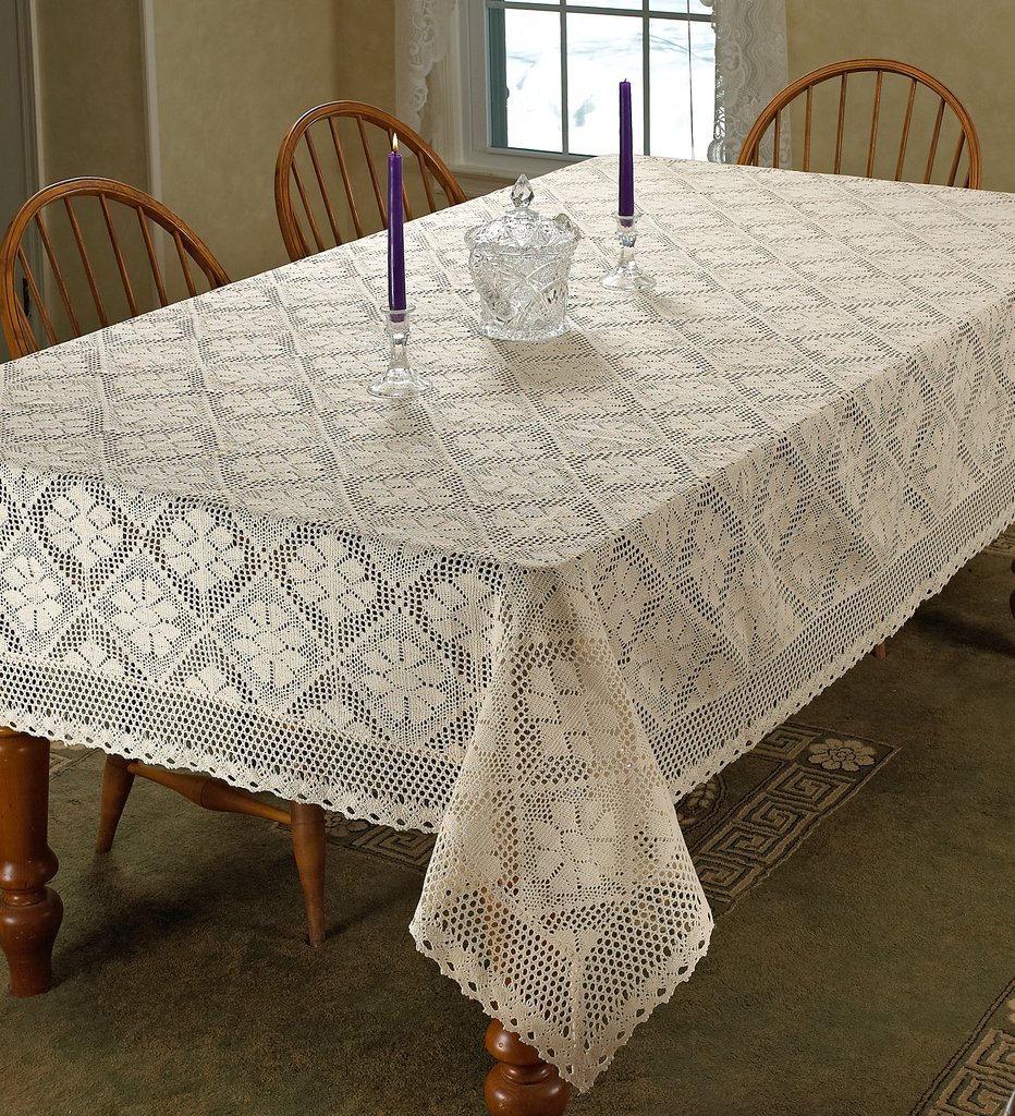 Best ivory crocheted table cloth