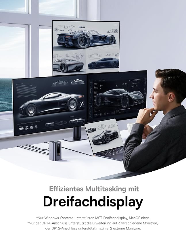 Spacemate 11 in 1 Docking Station mit Netzteil 3 Monitore
