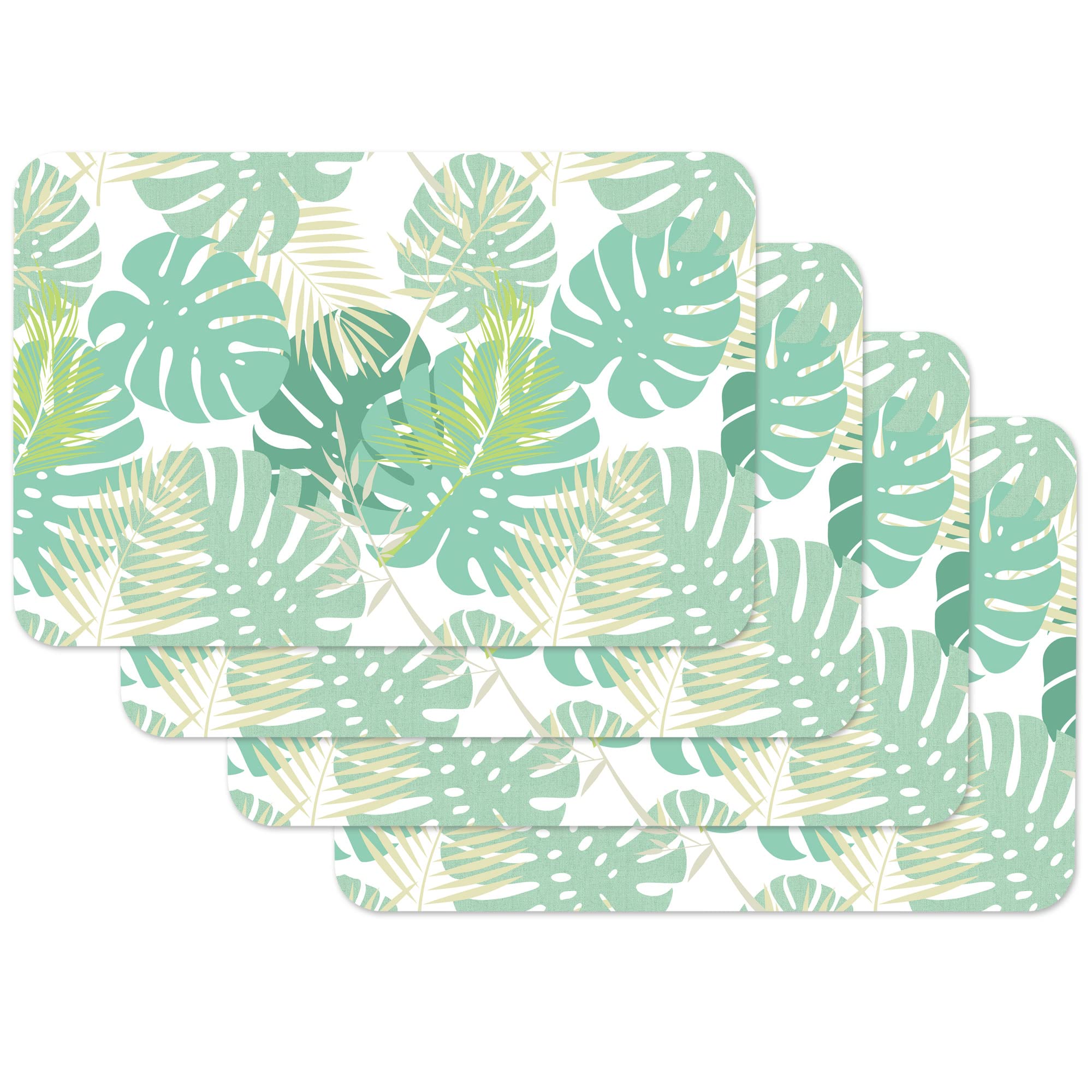 Venilia Palm Tree Printed Placemat Dining Placemat Dining Table Mat Rectangular 4 Piece 45x30cm 59107