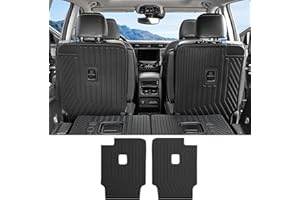 JOULARISE Kick Mats for 2021-2025 Jeep Grand Cherokee L 6 Seats Captain Chairs(Only for 6-Seater), All Weather TPE SeatBack Protector Accessories(2nd Row Backrest Mats)