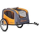 Schwinn 13-SC315 Rascal Bike Pet Trailer, For Small and Large Dogs, Lightweight, Tow with Bicycle, Up to 50 lbs. Small, Orange/Grey