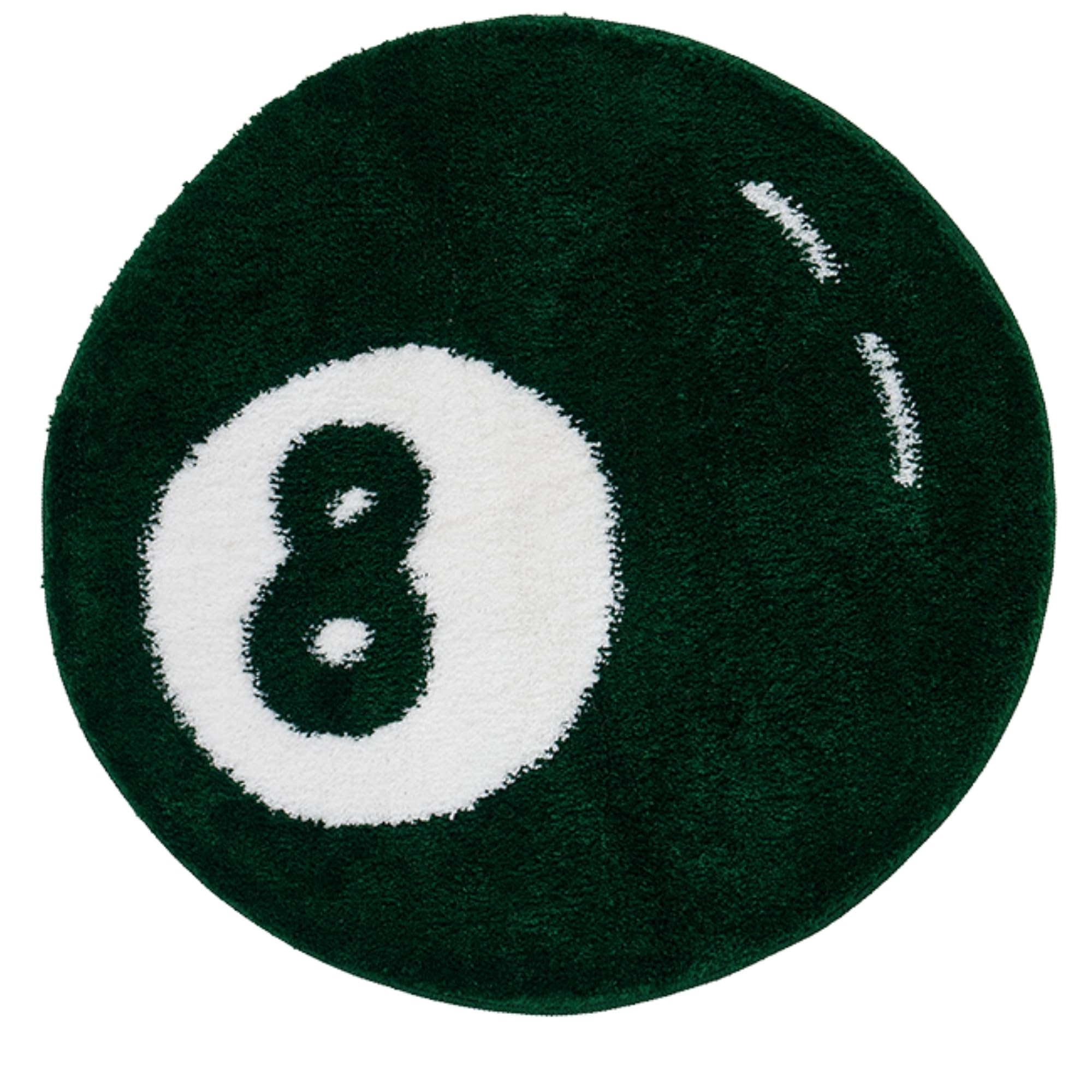 Photo 1 of 8 Ball Rug Round Rug Billiard Pool 8 Ball Carpet, Non-Slip Bath Mat Flocking Floor Area Rug for Living Room Decor, Room Decor Soft Y2K Rug Doormat for Bedroom (Green, 37')